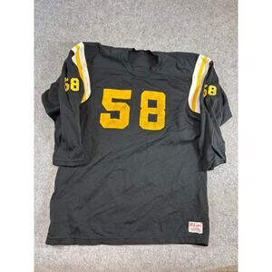 Vintage 70s Jack Lambert Pittsburgh Steelers Jersey Mens Medium Black Wilson NFL